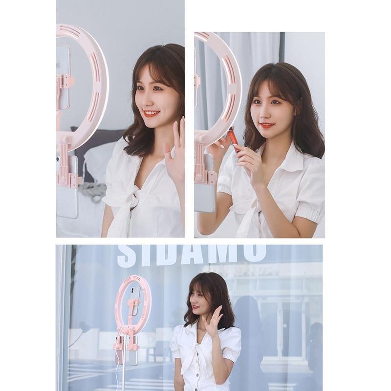 3 Modes Dimmable Foldable LED Selfie Round Light - MaviGadget