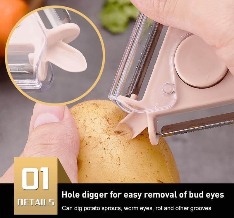 3in1 Rotating Stainless Steel Fruit Vegetable Peeler - MaviGadget