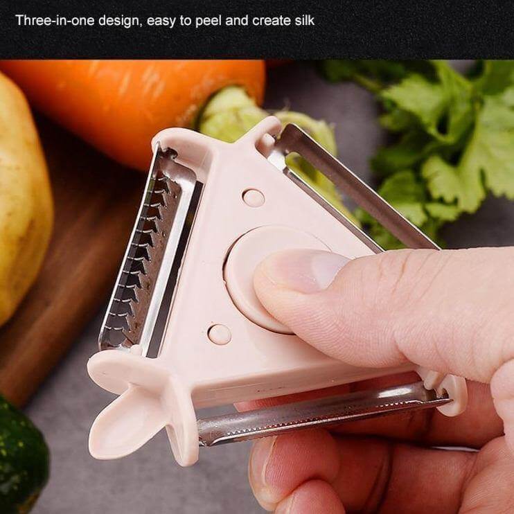 3in1 Rotating Stainless Steel Fruit Vegetable Peeler - MaviGadget