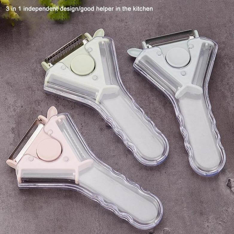 3in1 Rotating Stainless Steel Fruit Vegetable Peeler - MaviGadget