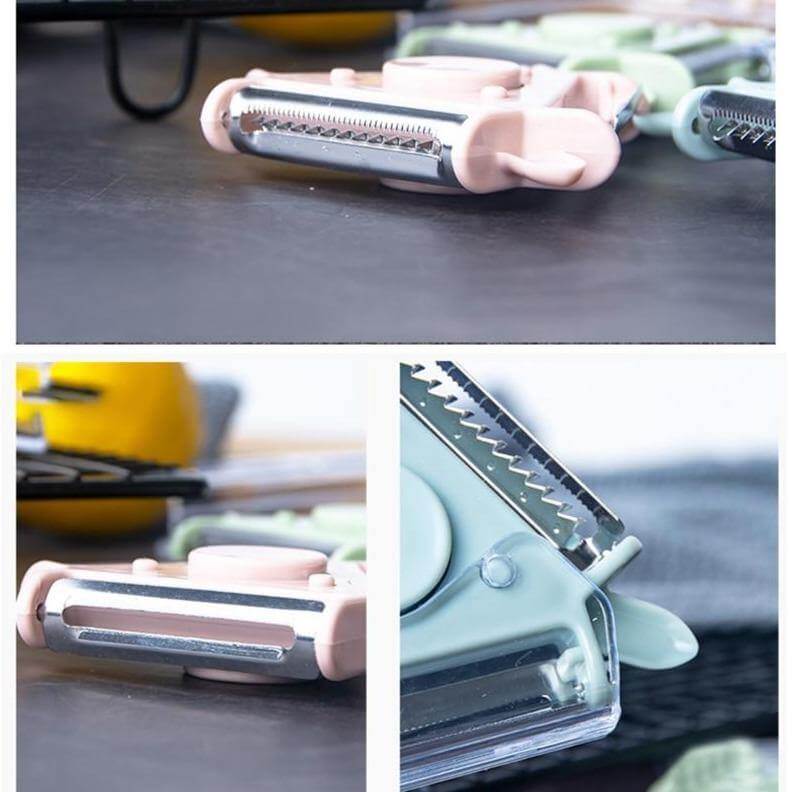 3in1 Rotating Stainless Steel Fruit Vegetable Peeler - MaviGadget