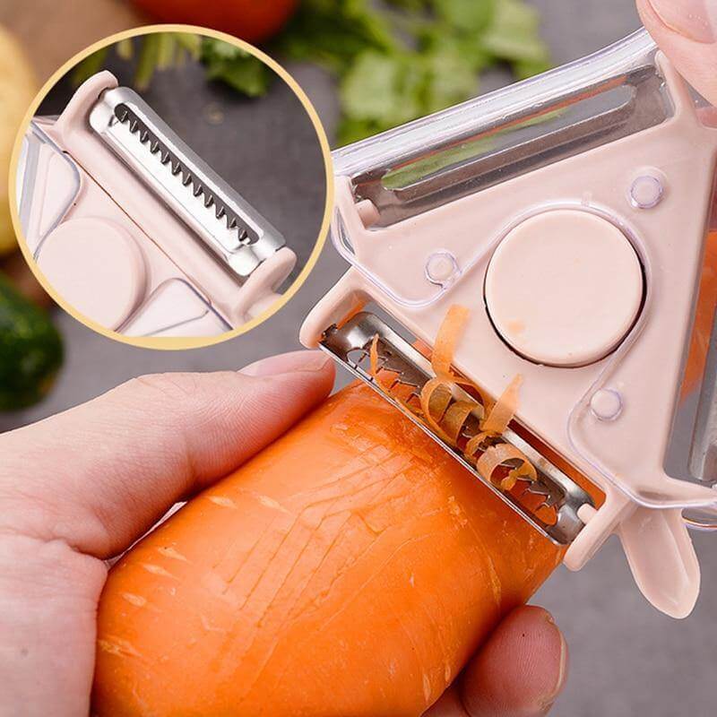 3in1 Rotating Stainless Steel Fruit Vegetable Peeler - MaviGadget