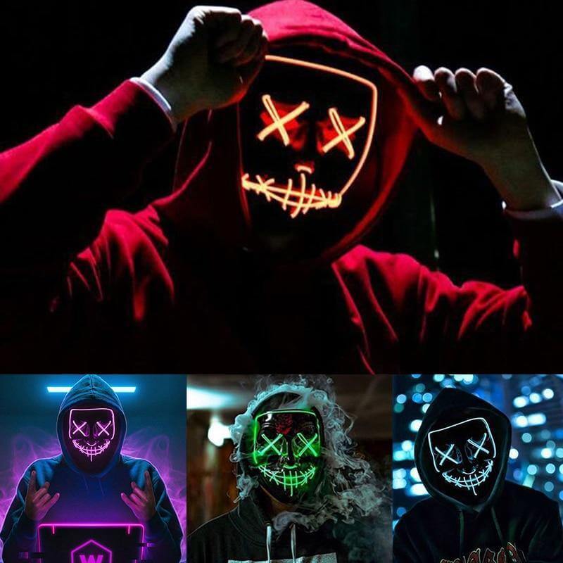 Neon Horror LED Party Halloween Mask - MaviGadget