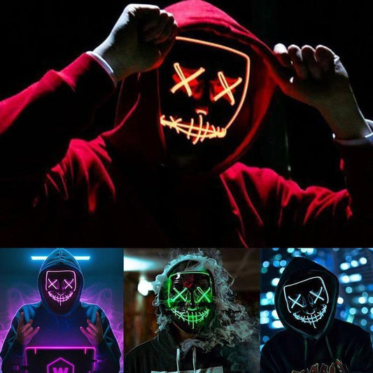 Neon Horror LED Party Halloween Mask - MaviGadget