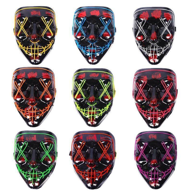 Neon Horror LED Party Halloween Mask - MaviGadget