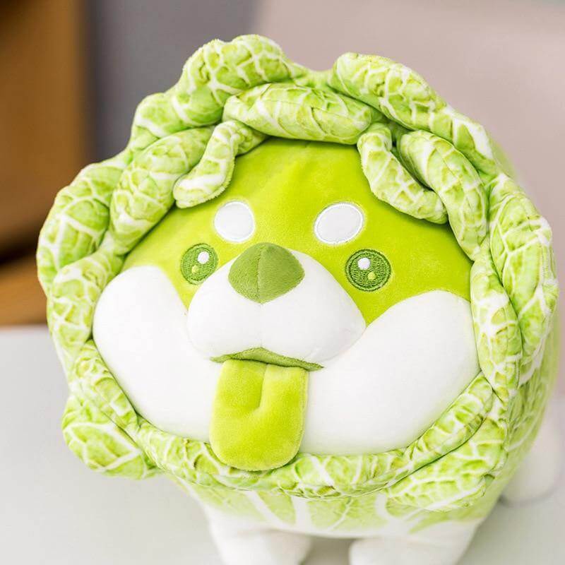 Cute Vegetable Cabbage Stuffed Dog  Pillow - MaviGadget