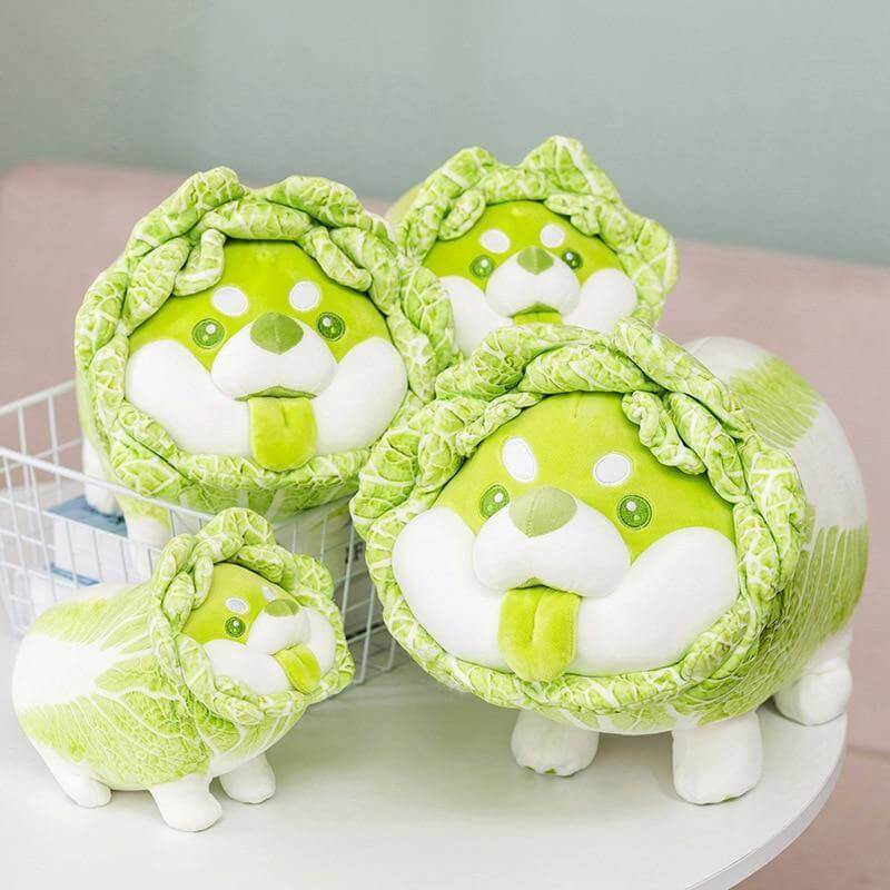 Cute Vegetable Cabbage Stuffed Dog  Pillow - MaviGadget