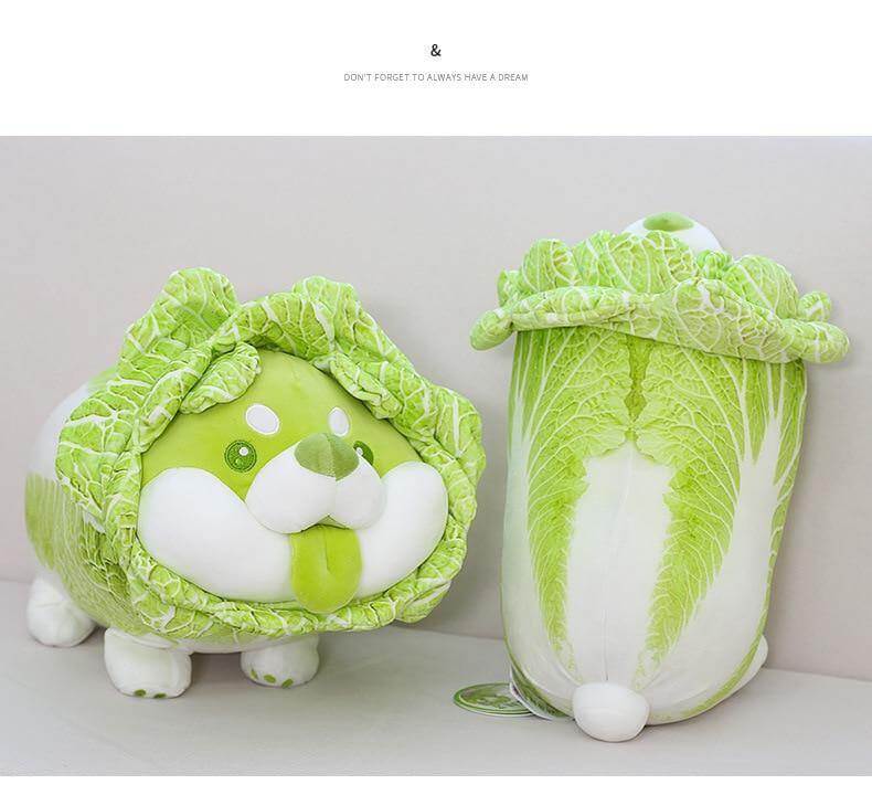 Cute Vegetable Cabbage Stuffed Dog  Pillow - MaviGadget