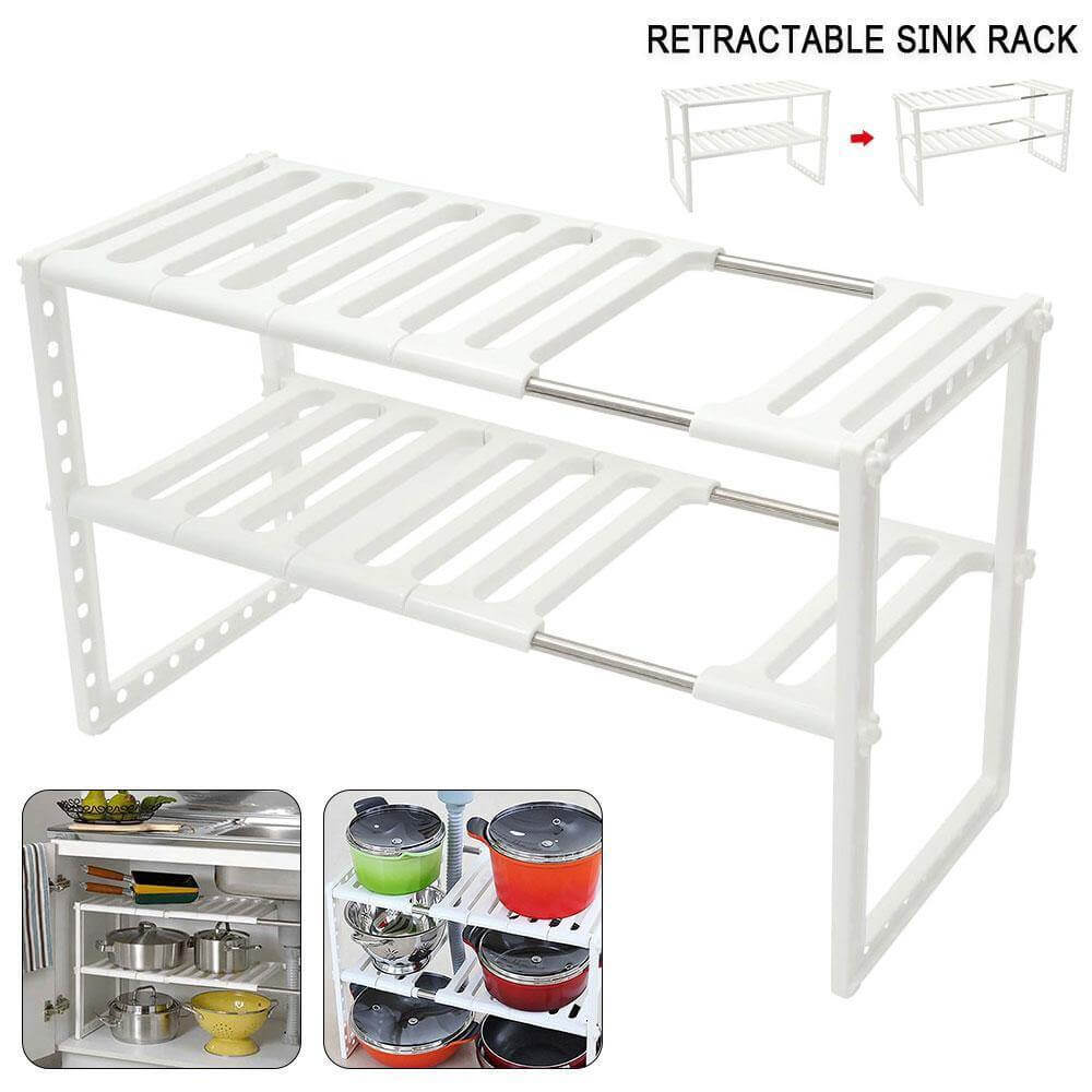 Adjustable Double Layer Kitchen Dish Storage Rack - MaviGadget
