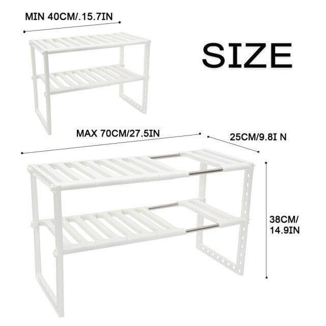 Adjustable Double Layer Kitchen Dish Storage Rack - MaviGadget