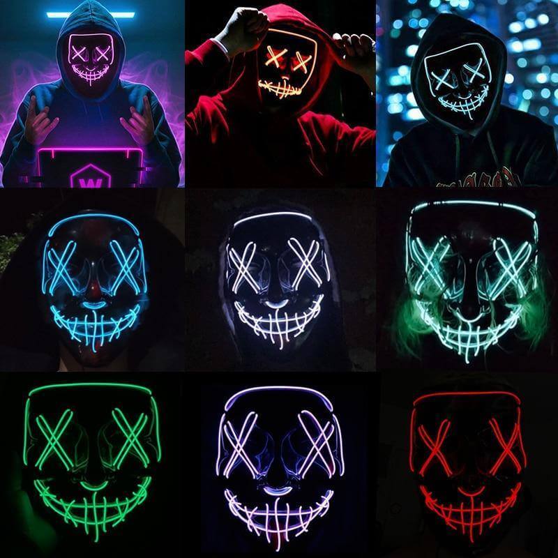 Neon Horror LED Party Halloween Mask - MaviGadget