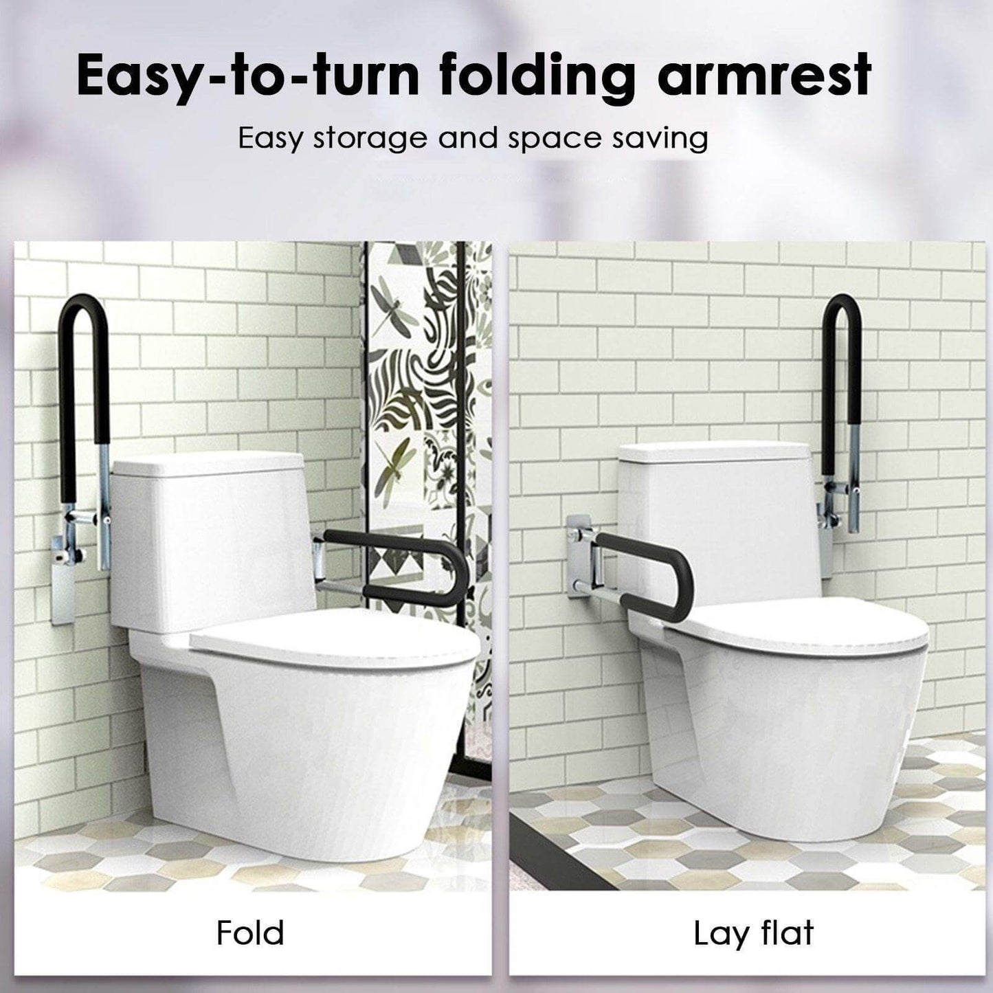 Elderly Handicap Bathroom Foldable Armrest - MaviGadget