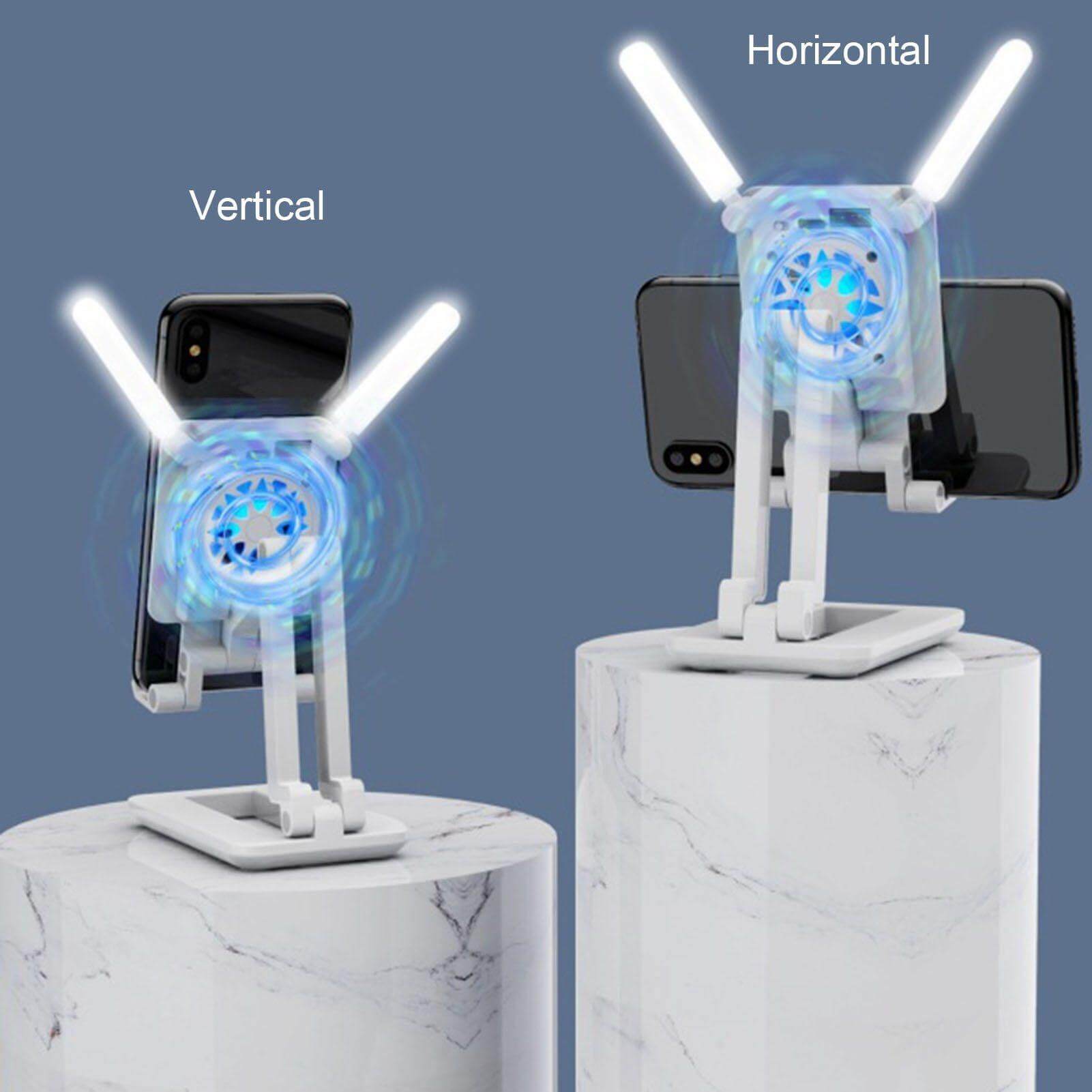 3in1 Selfie Light Adjustable Cooling Fan Phone Holder - MaviGadget