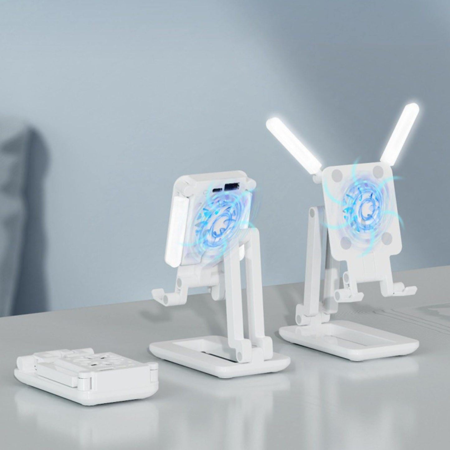 3in1 Selfie Light Adjustable Cooling Fan Phone Holder - MaviGadget