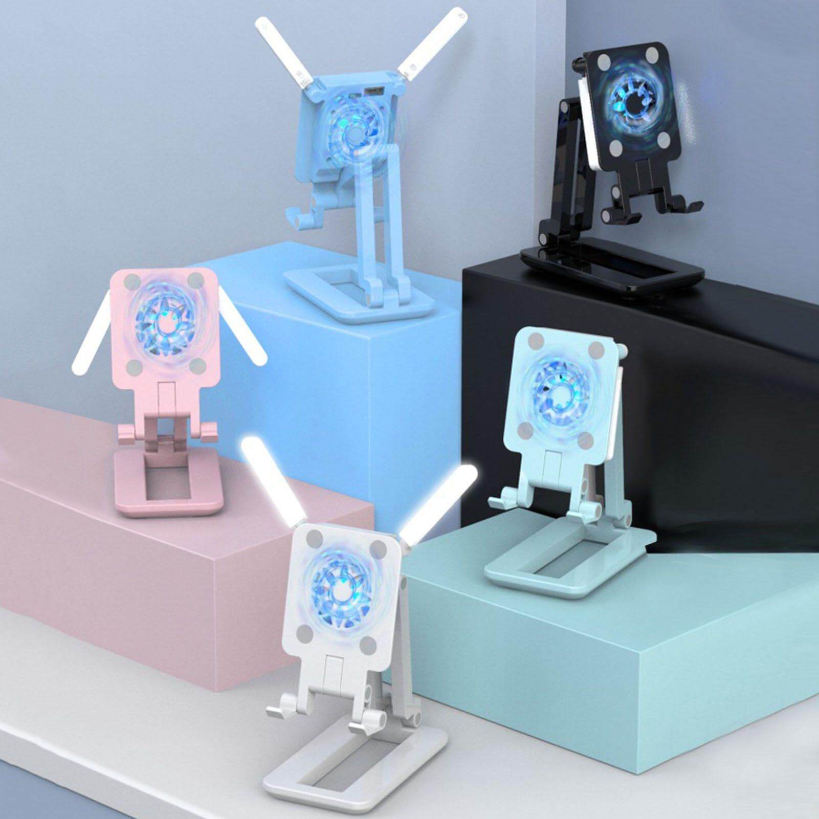 3in1 Selfie Light Adjustable Cooling Fan Phone Holder - MaviGadget