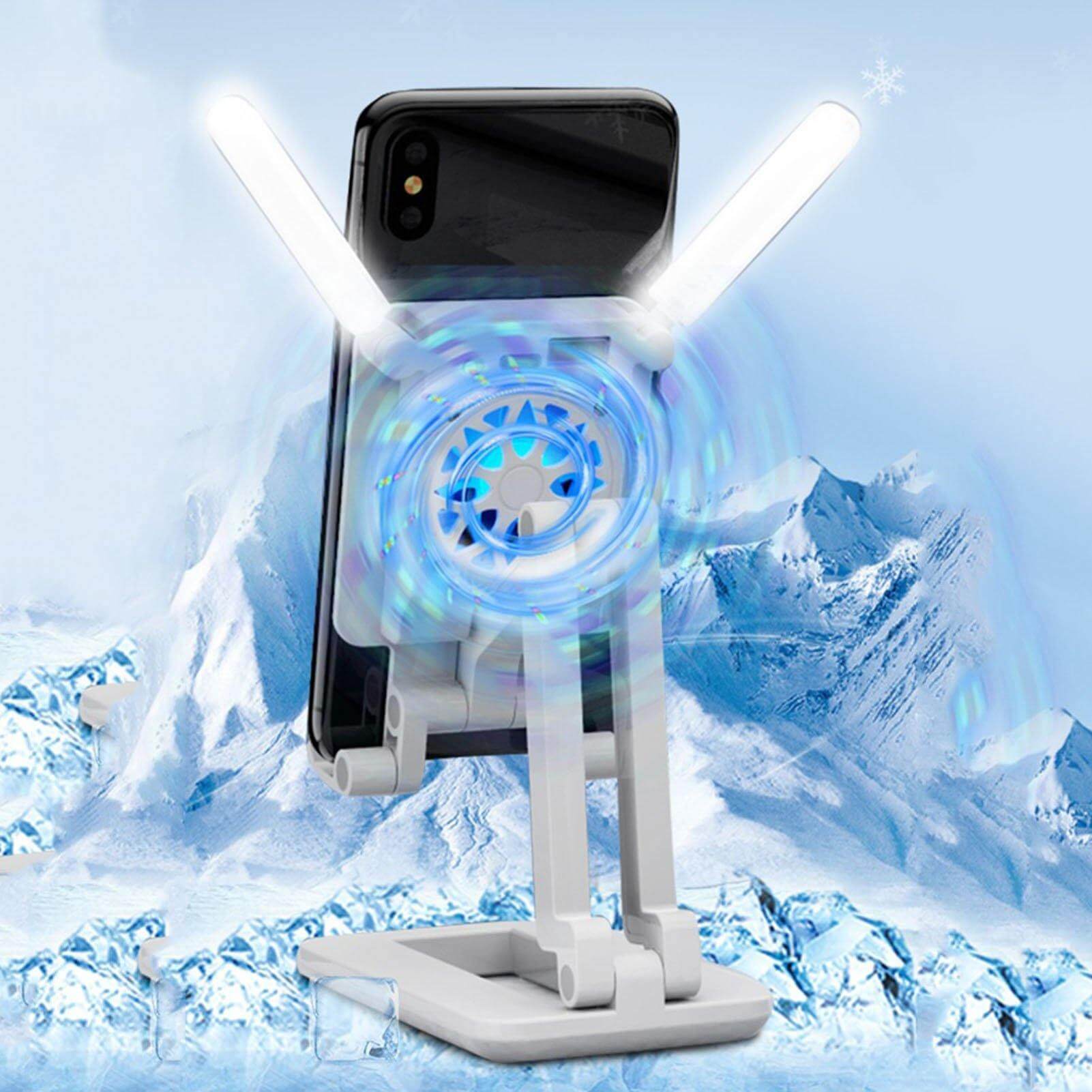 3in1 Selfie Light Adjustable Cooling Fan Phone Holder - MaviGadget
