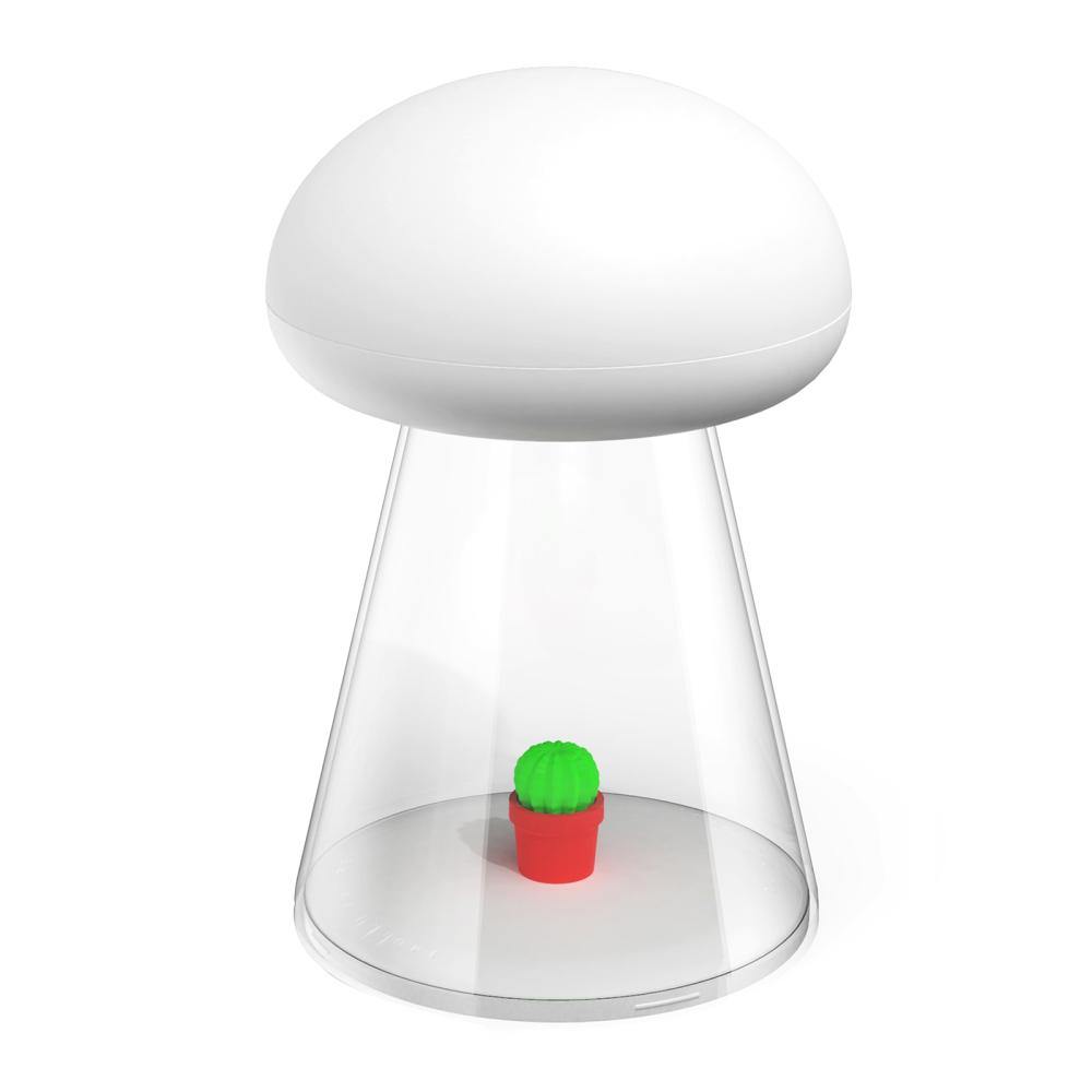 Rechargeable White Cactus USB Mushroom Night Lamp - MaviGadget