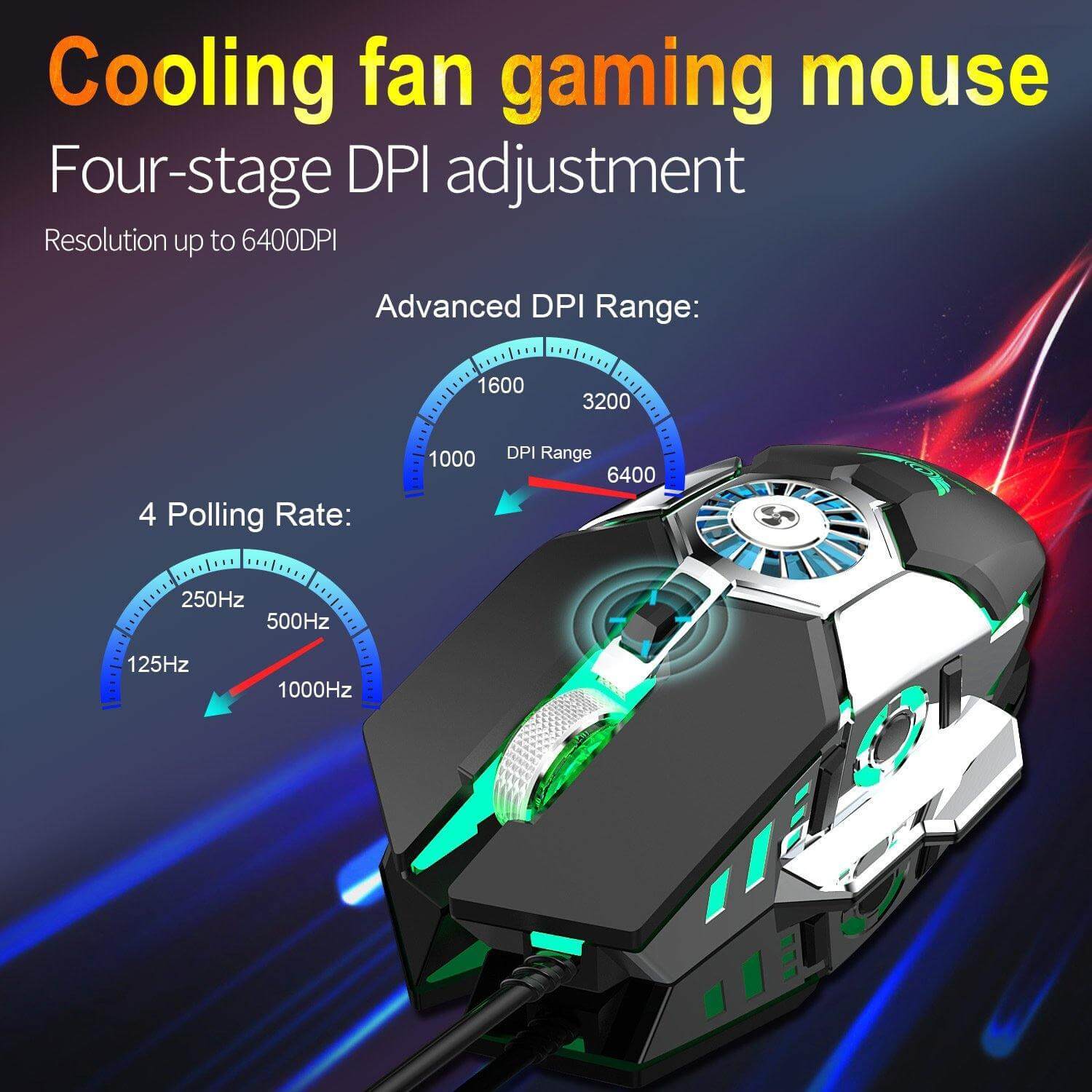 Cooling USB Fan Gaming Mouse - MaviGadget