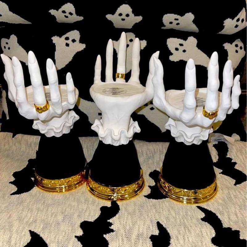 Halloween Resin Witch Hand Candle Holder - MaviGadget