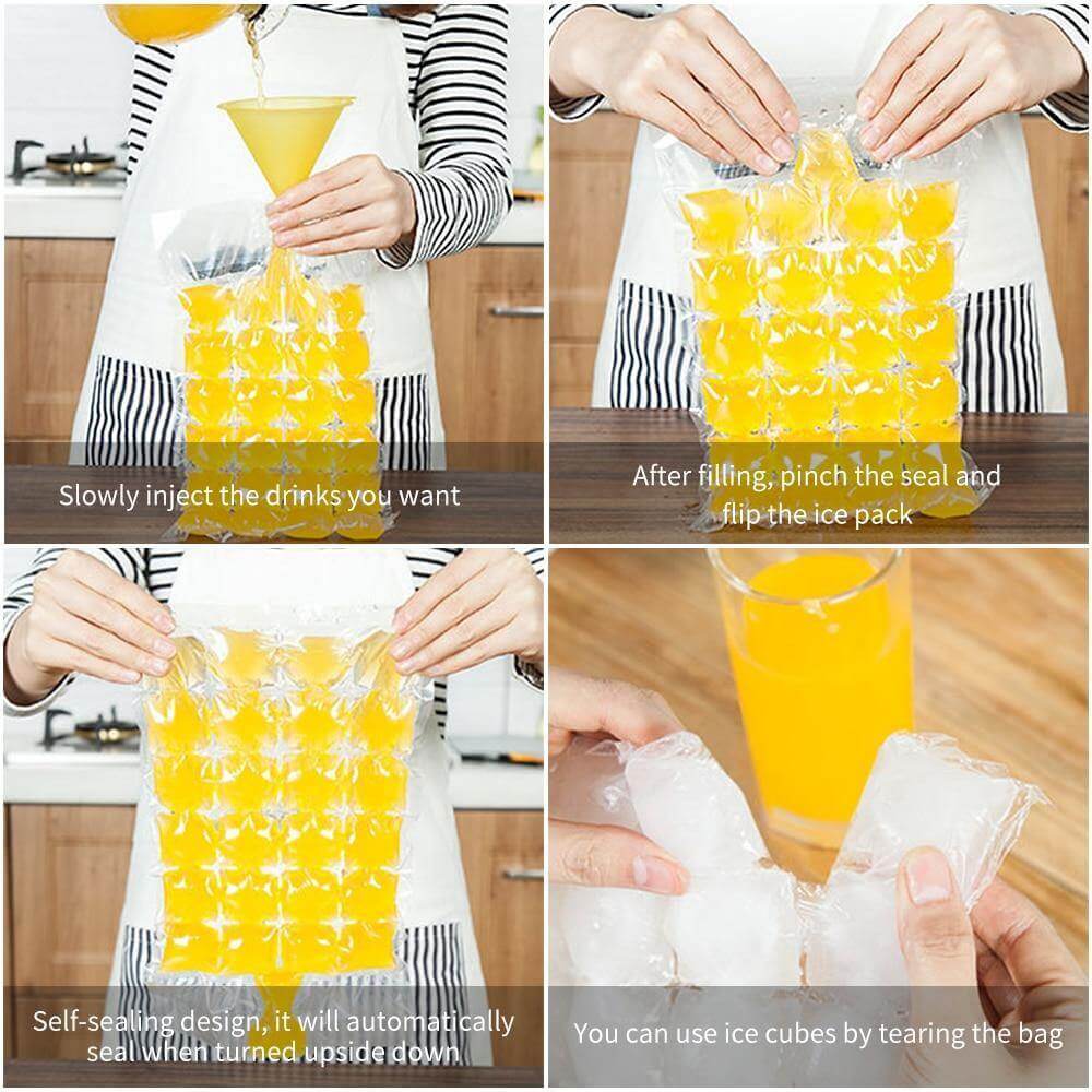 Self-Sealing Disposable Ice Cube Tray Mold - MaviGadget