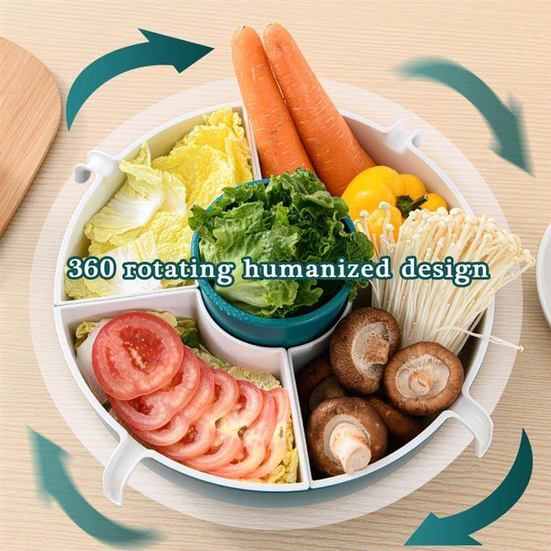Rotatable Vegetable Drain Basket Serving Tray - MaviGadget