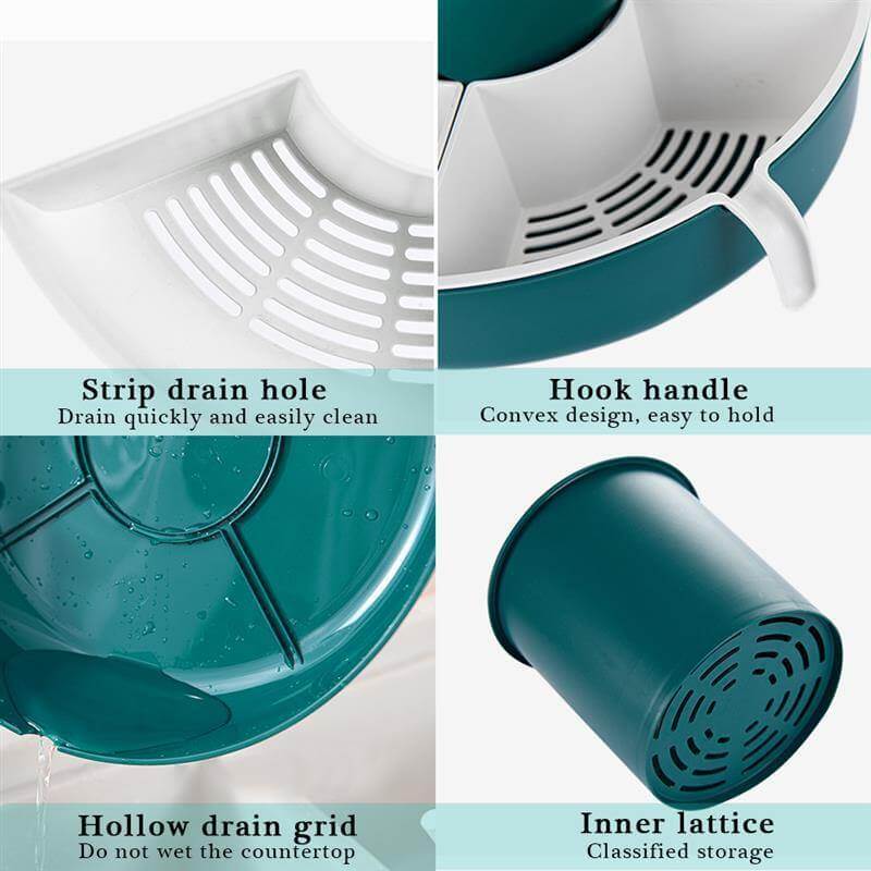 Rotatable Vegetable Drain Basket Serving Tray - MaviGadget