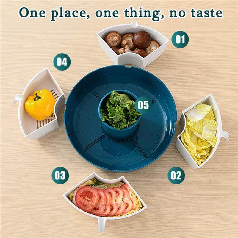 Rotatable Vegetable Drain Basket Serving Tray - MaviGadget