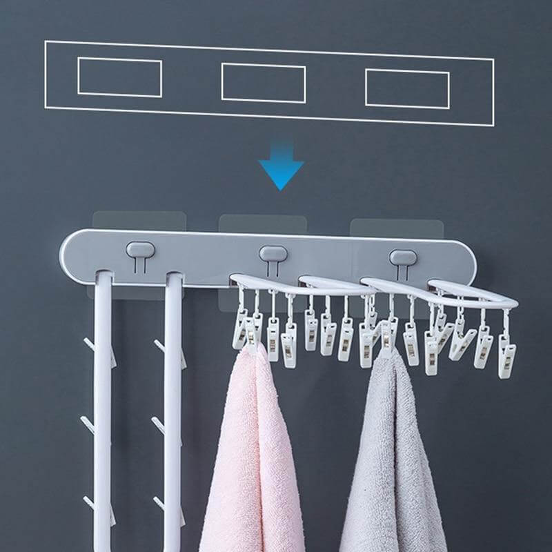 Wall-Mounted Folding Easy Drying Sock Hanger Rack - MaviGadget