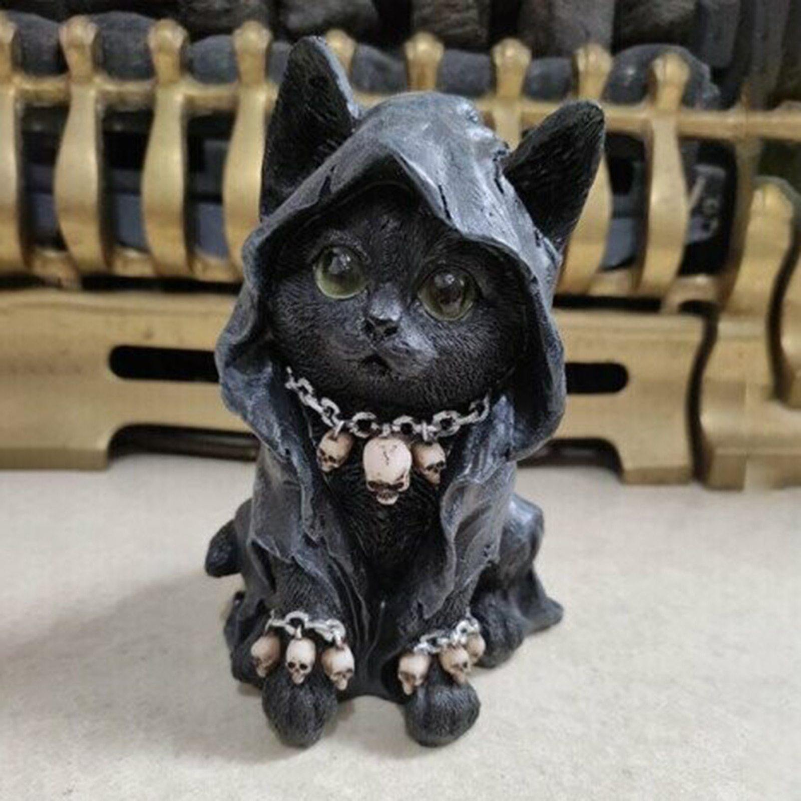 Resin Black Cat Statue Decor - MaviGadget