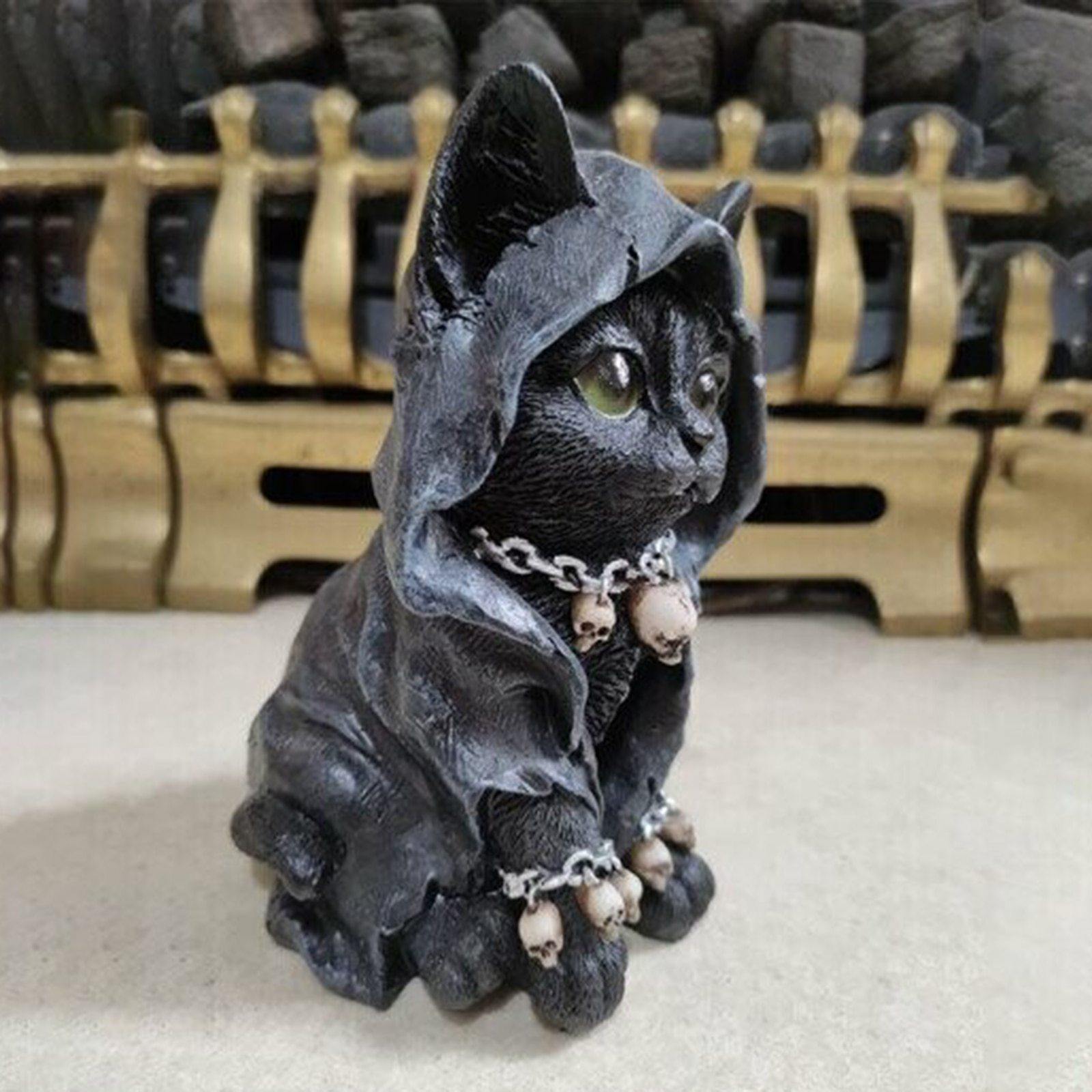 Resin Black Cat Statue Decor - MaviGadget