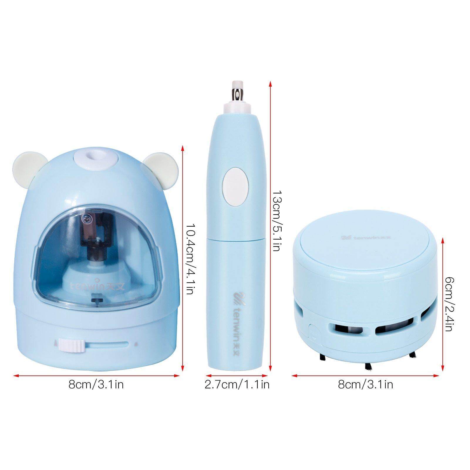 Electric Pencil Sharpener Vacuum Cleaner Stationery Set - MaviGadget