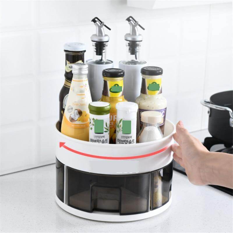 360 Rotating Lazy Kitchen Spice Rack Organizer - MaviGadget