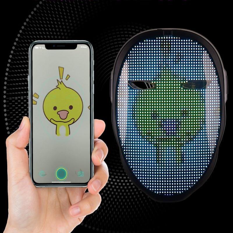 Led Luminous Face-Changing Bluetooth Glow Halloween Mask - MaviGadget