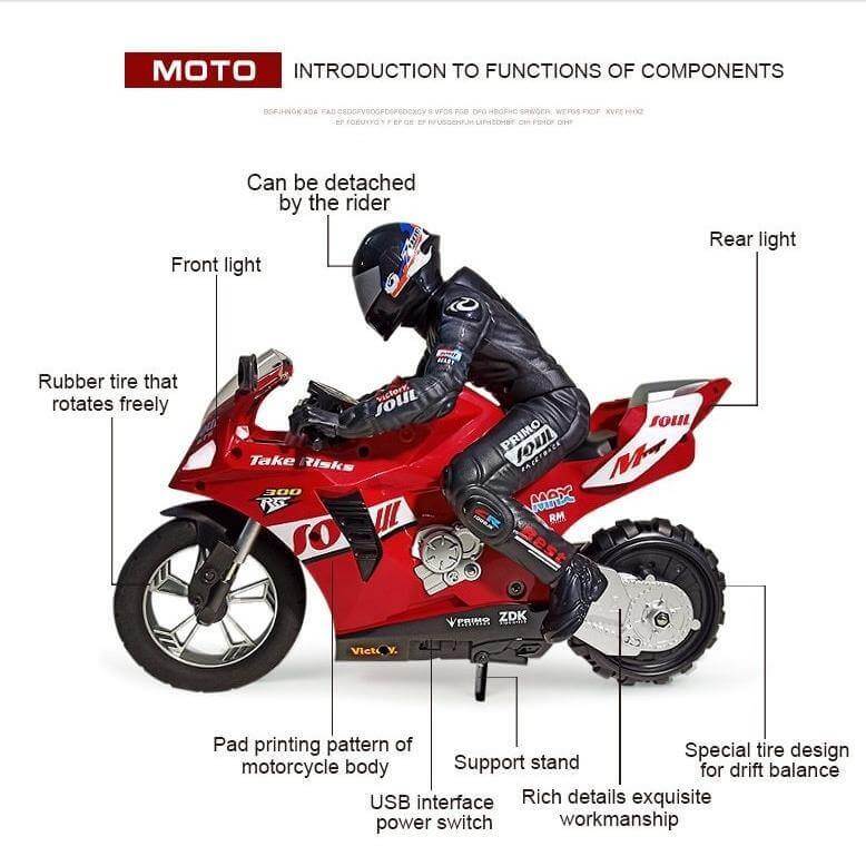 Self-Balancing Remote Control Motorcycle Toy - MaviGadget