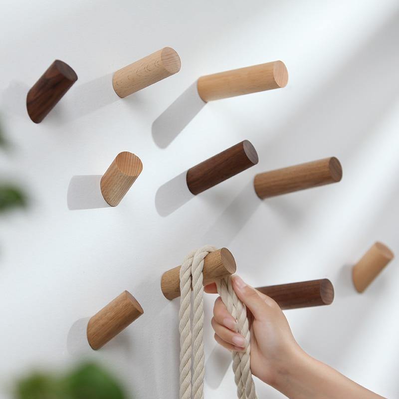 Nordic Wooden Easy Wall-Mounted Clothes Hanger - MaviGadget
