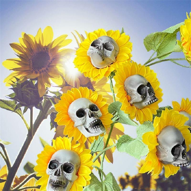 Halloween Scary Sunflower Skull - MaviGadget