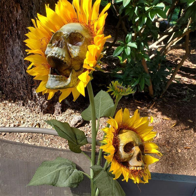 Halloween Scary Sunflower Skull - MaviGadget