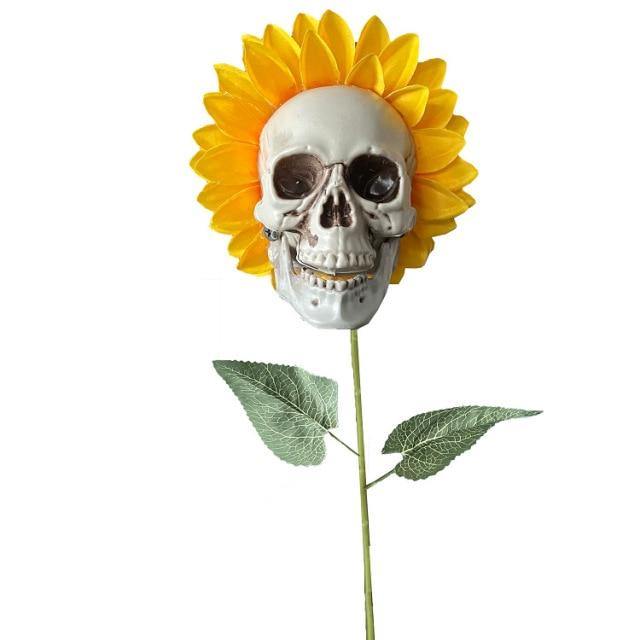 Halloween Scary Sunflower Skull - MaviGadget