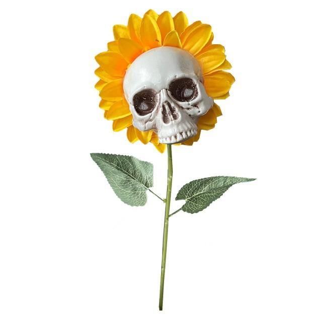 Halloween Scary Sunflower Skull - MaviGadget