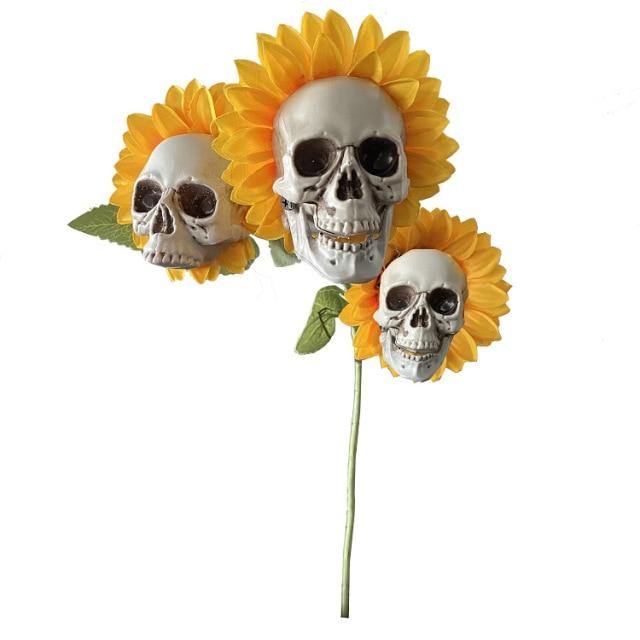Halloween Scary Sunflower Skull - MaviGadget