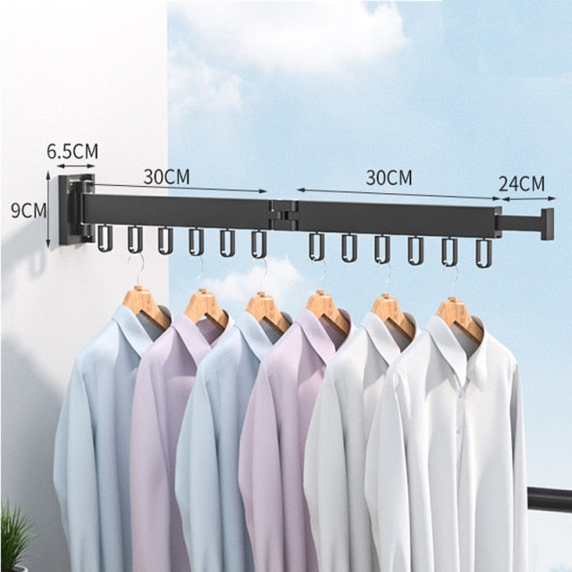 Wall Mounted Telescopic Folding Rack