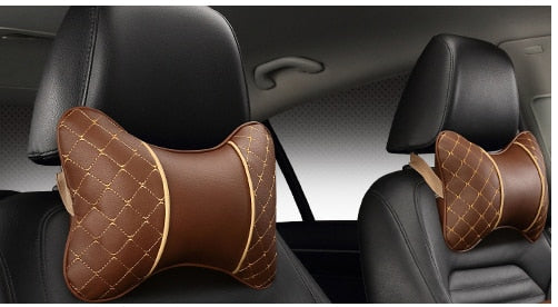 Car Leather Neck and Back Pillows - MaviGadget