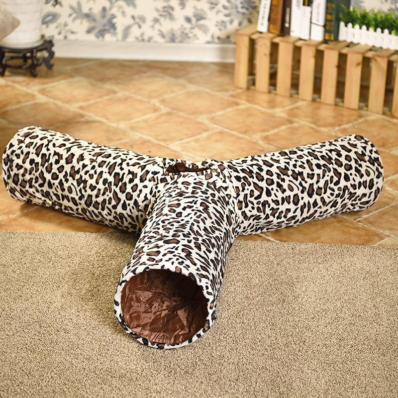 3 Ways Cat Leopard Print Tunnel - MaviGadget