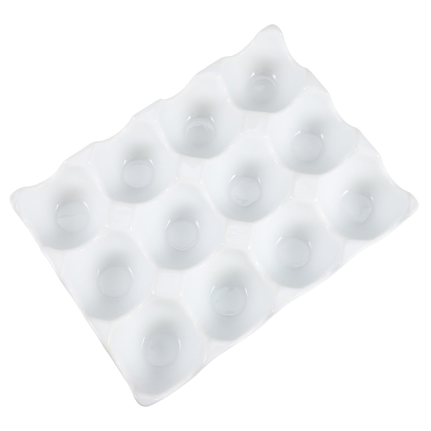 Creative 6 Grids White Ceramic Egg Tray - MaviGadget