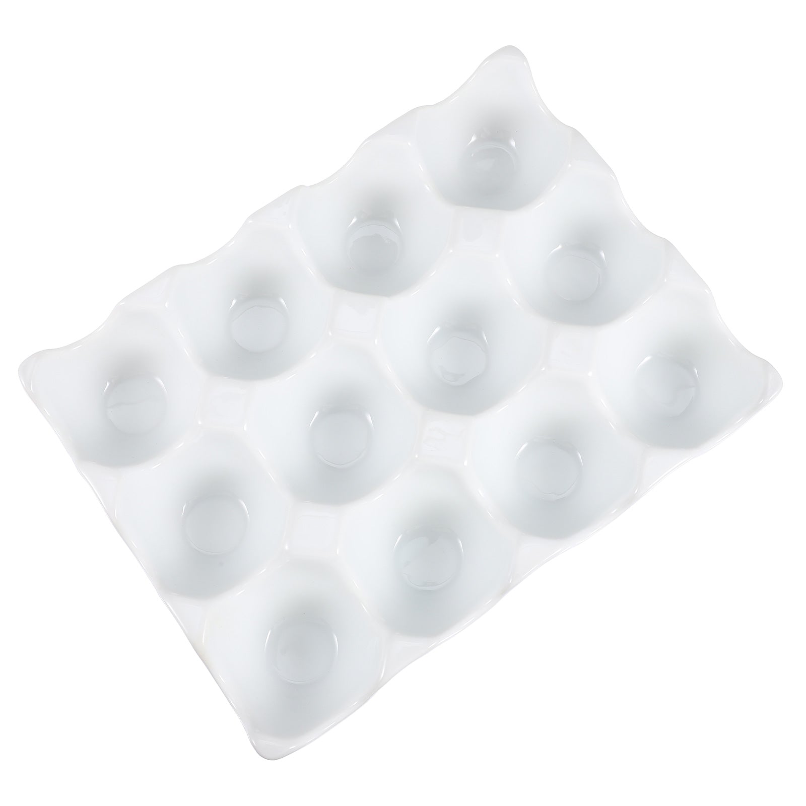 Creative 6 Grids White Ceramic Egg Tray - MaviGadget