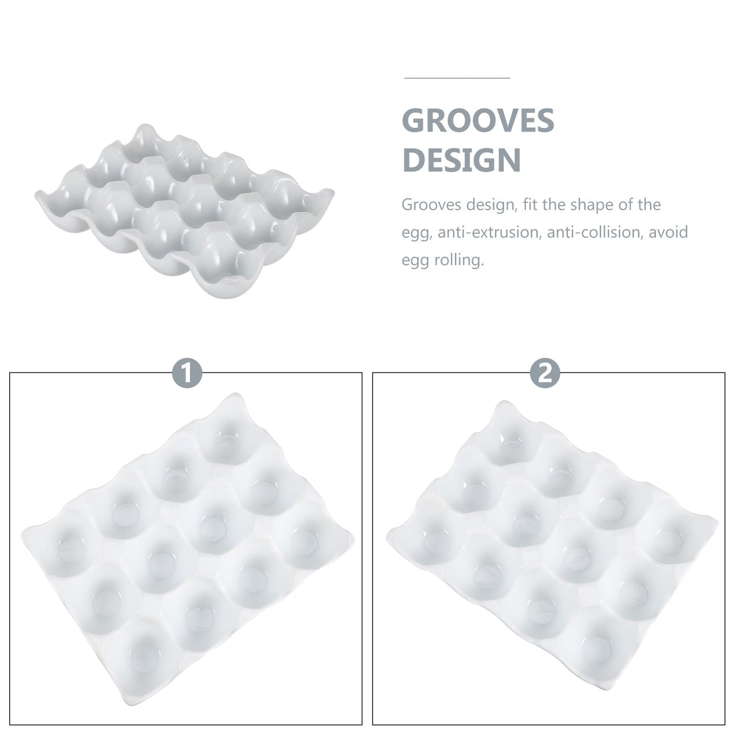 Creative 6 Grids White Ceramic Egg Tray - MaviGadget