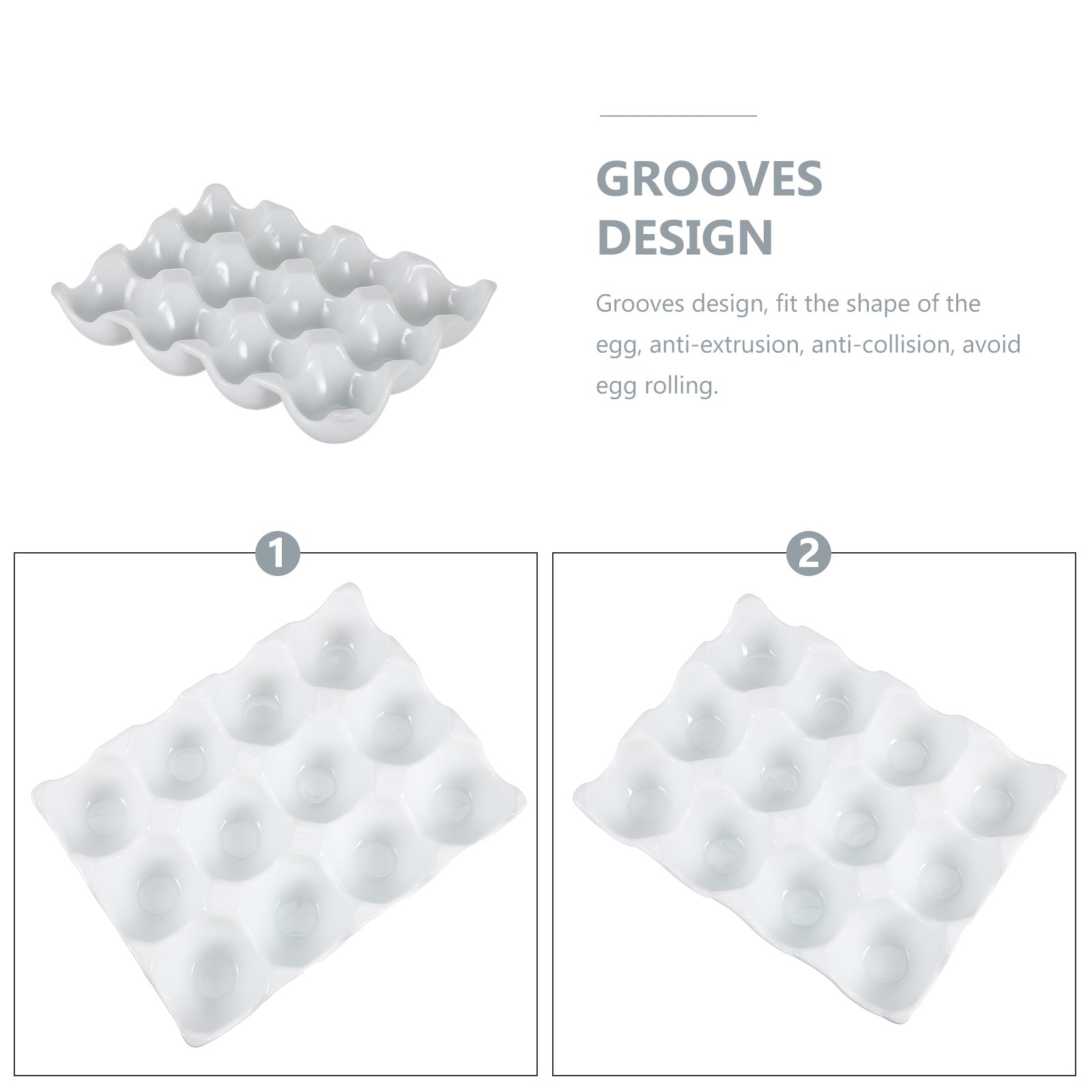 Creative 6 Grids White Ceramic Egg Tray - MaviGadget