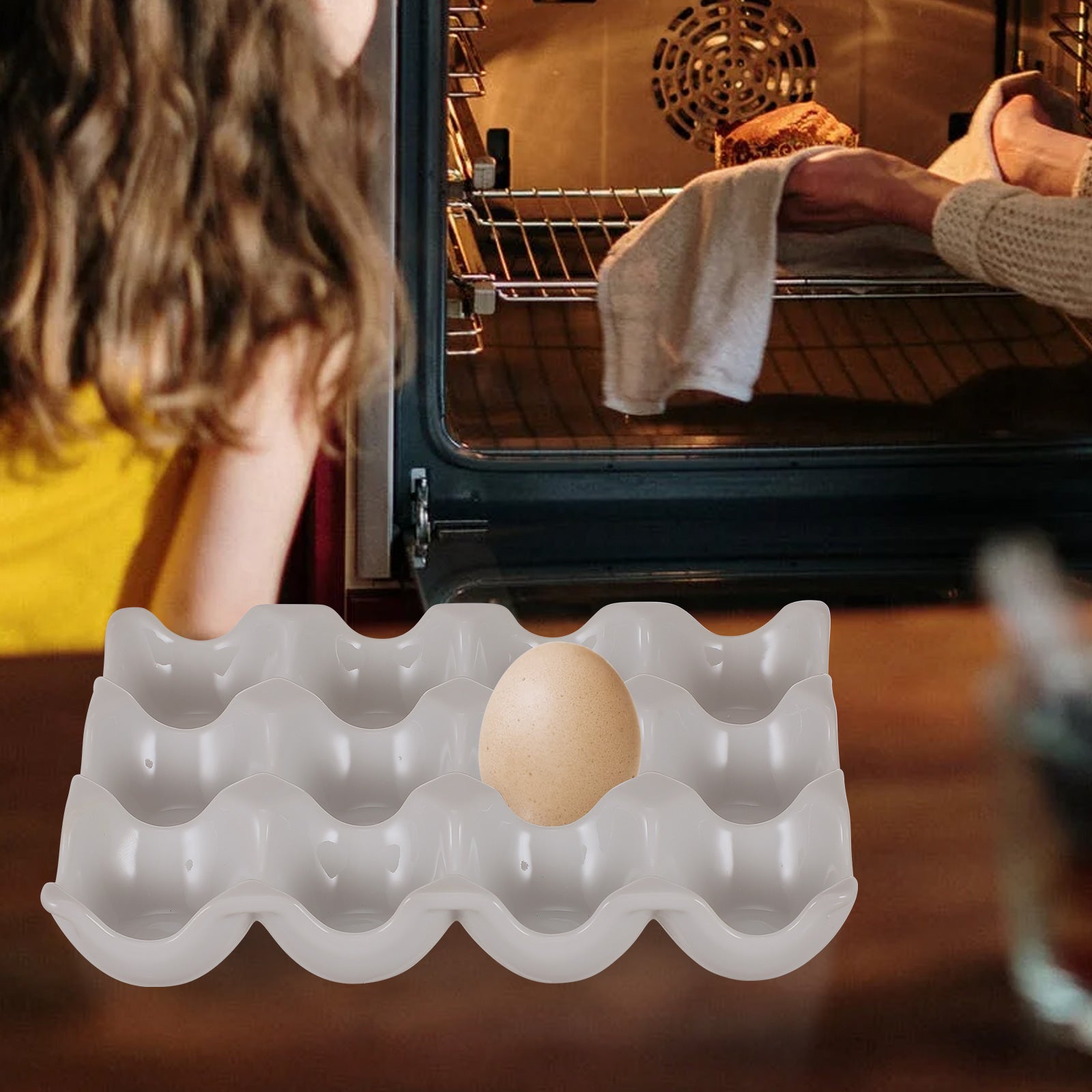 Creative 6 Grids White Ceramic Egg Tray - MaviGadget