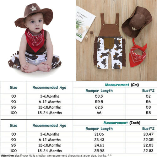 Baby Cowboy Hat+Bodysuit+Scarf Outfit Suit - MaviGadget