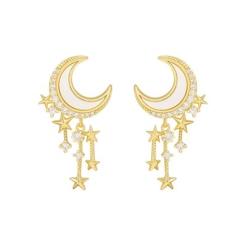 Korean Style Moon Star Earrings